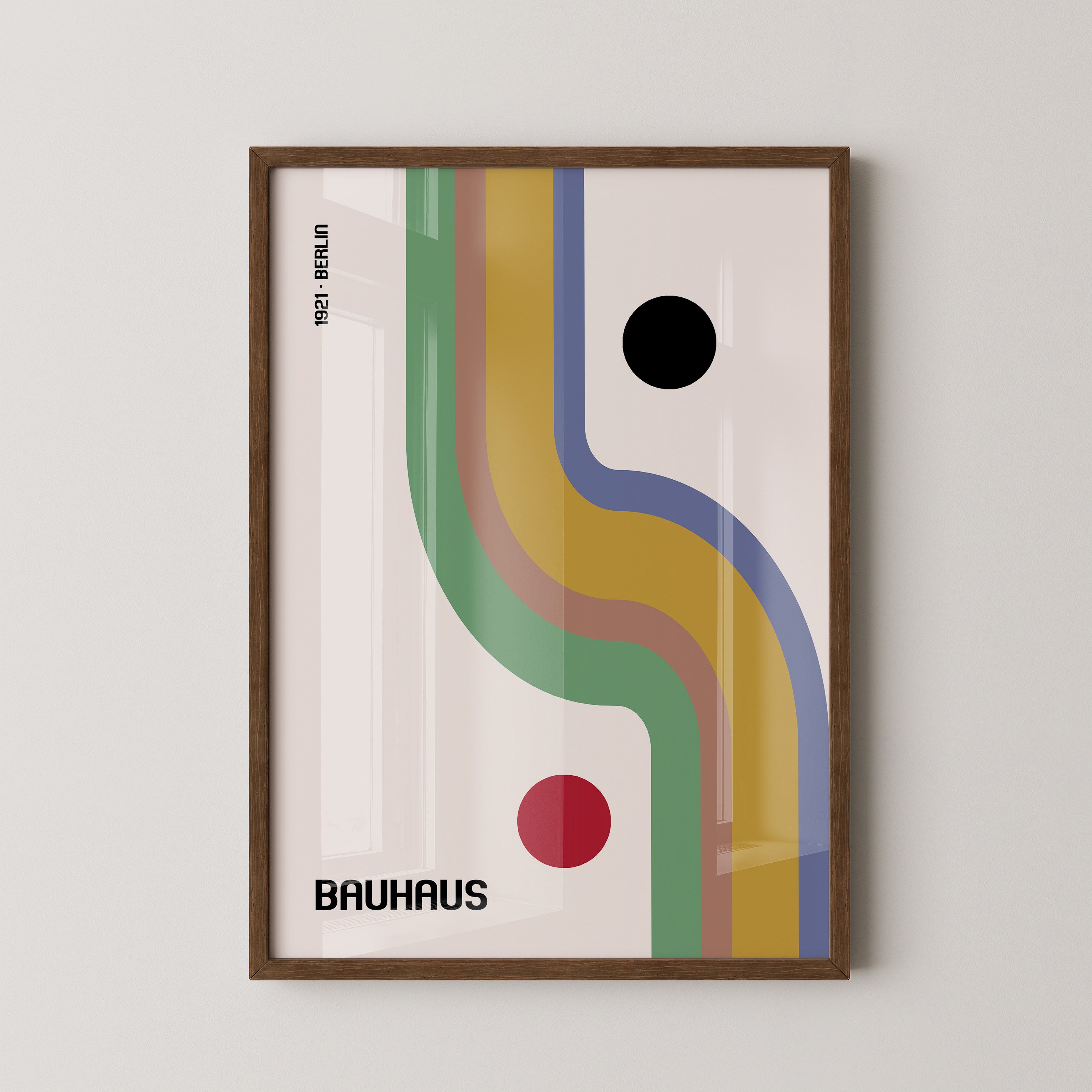 Bauhaus Linien Grafik Retrofarben