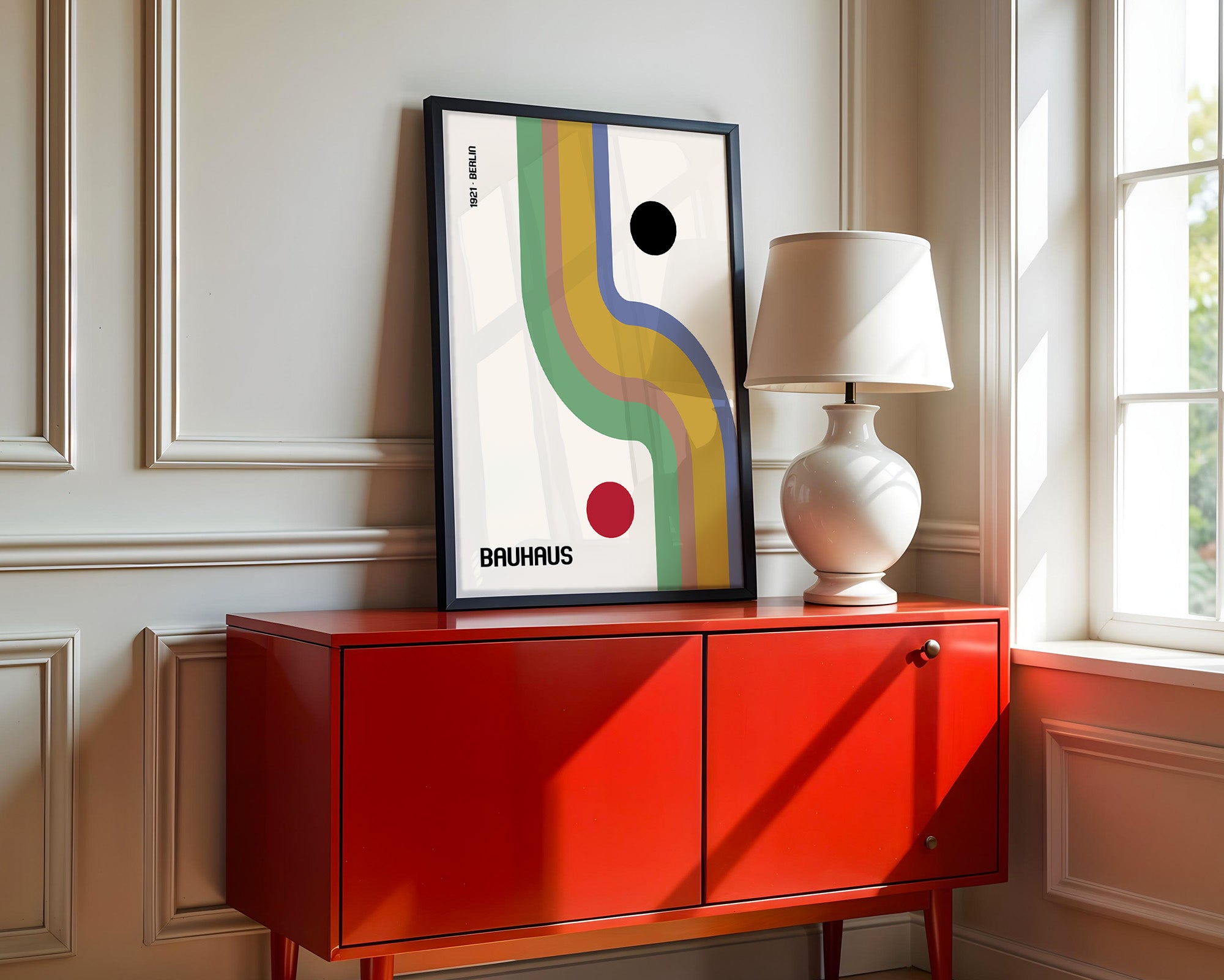 Bauhaus Linien Grafik Retrofarben