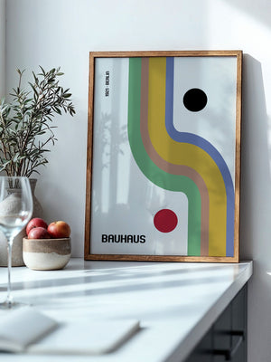 Bauhaus Linien Grafik Retrofarben
