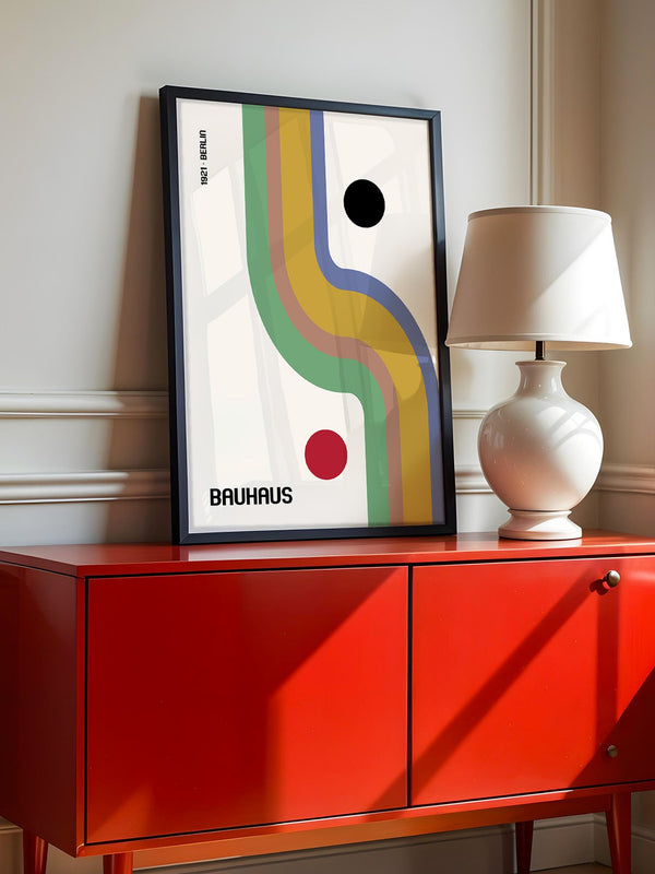 Bauhaus Linien Grafik Retrofarben