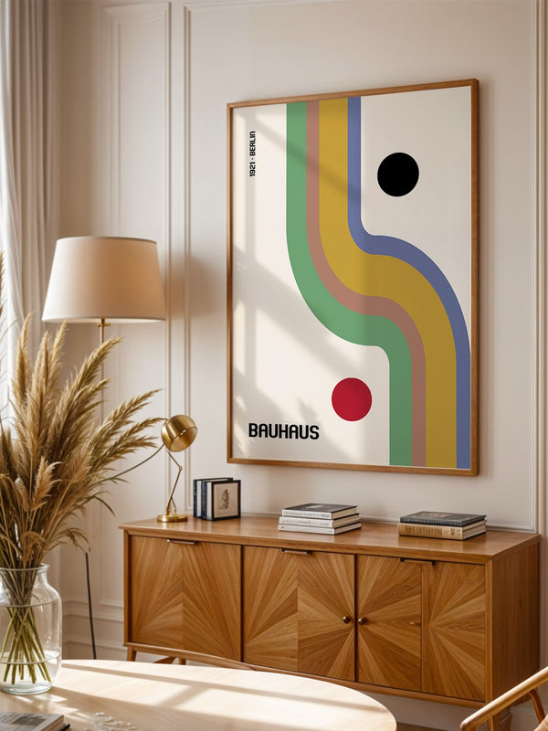 Bauhaus Linien Grafik Retrofarben