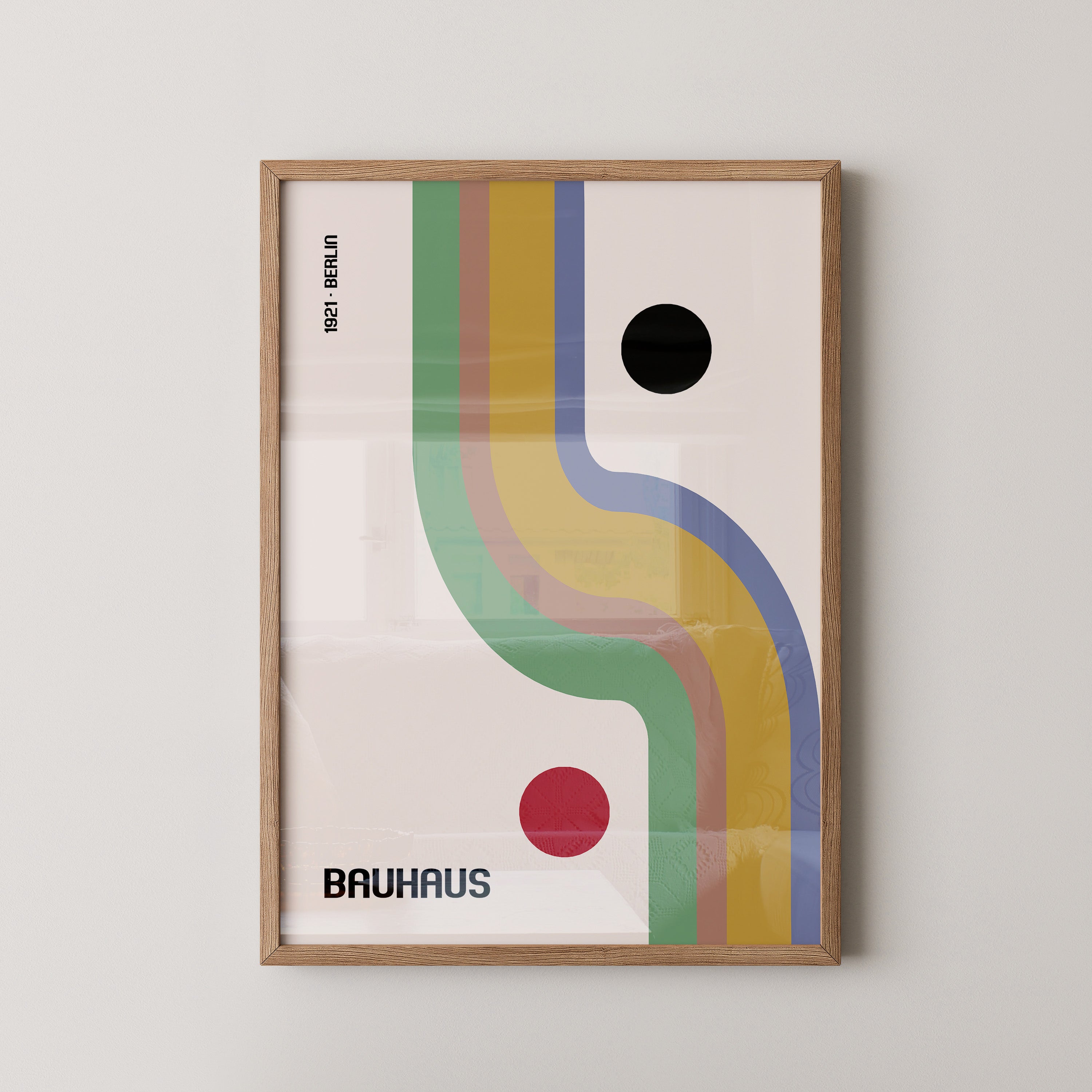 Bauhaus Linien Grafik Retrofarben