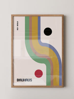 Bauhaus Linien Grafik Retrofarben