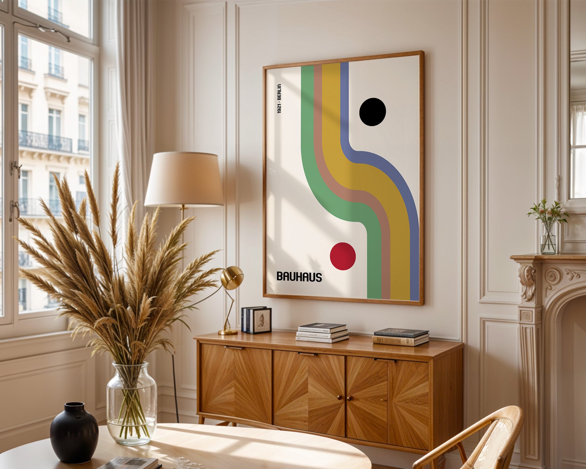 Bauhaus Linien Grafik Retrofarben