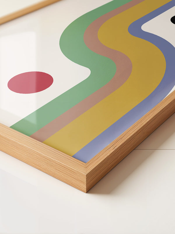 Bauhaus Linien Grafik Retrofarben