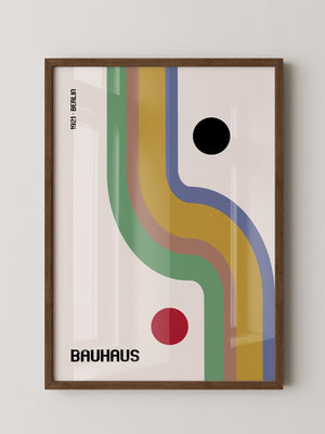 Bauhaus Linien Grafik Retrofarben