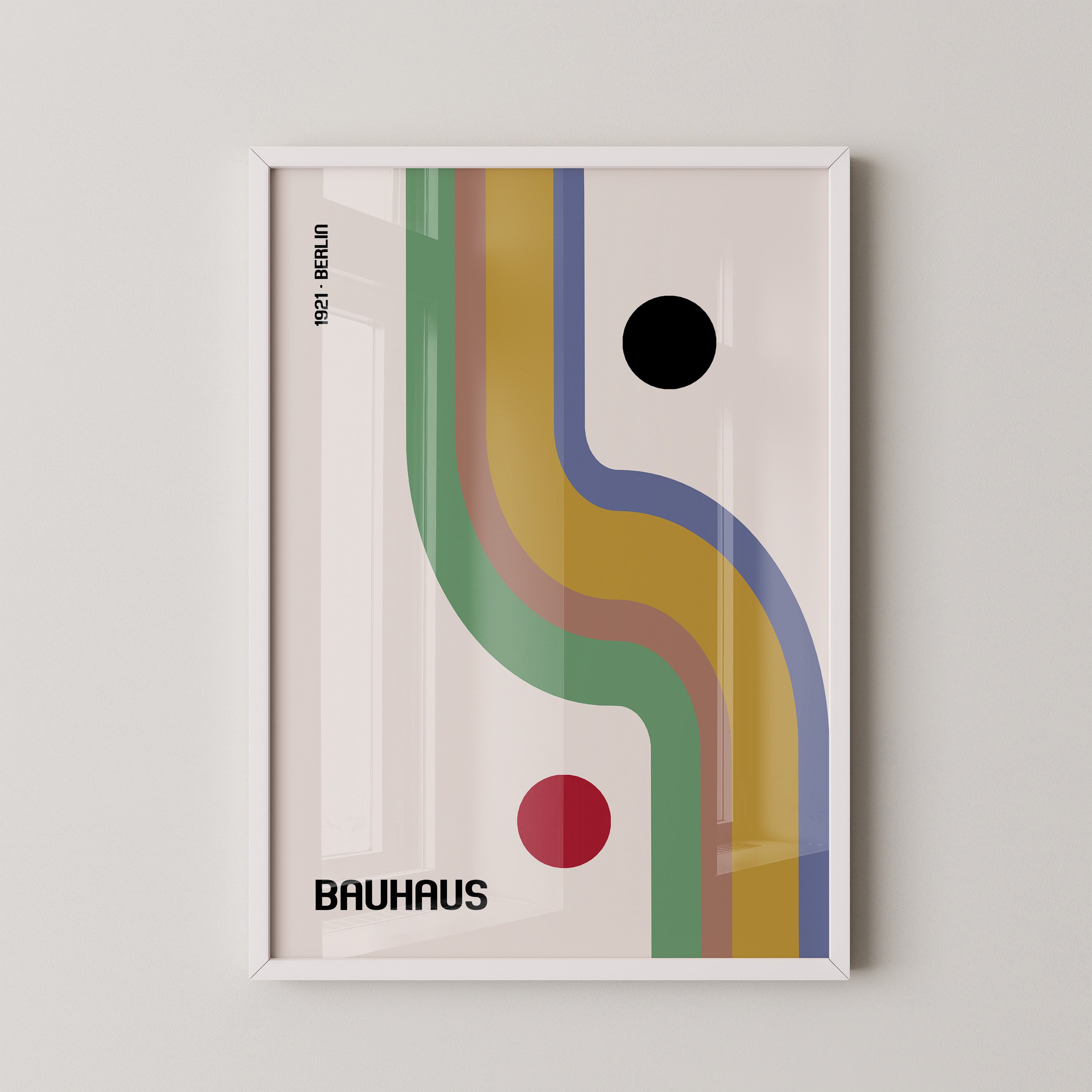 Bauhaus Linien Grafik Retrofarben