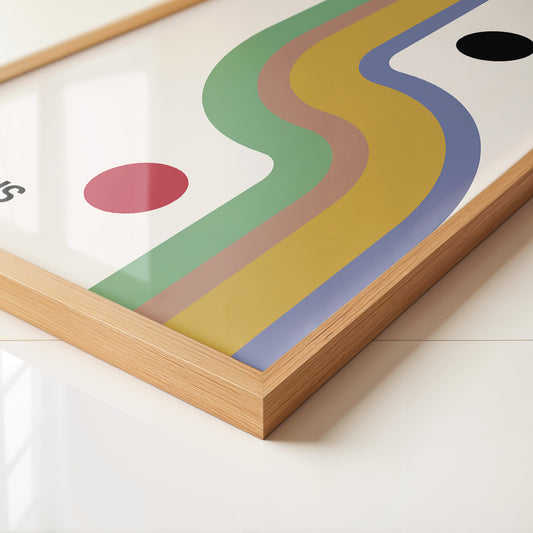 Bauhaus Linien Grafik Retrofarben