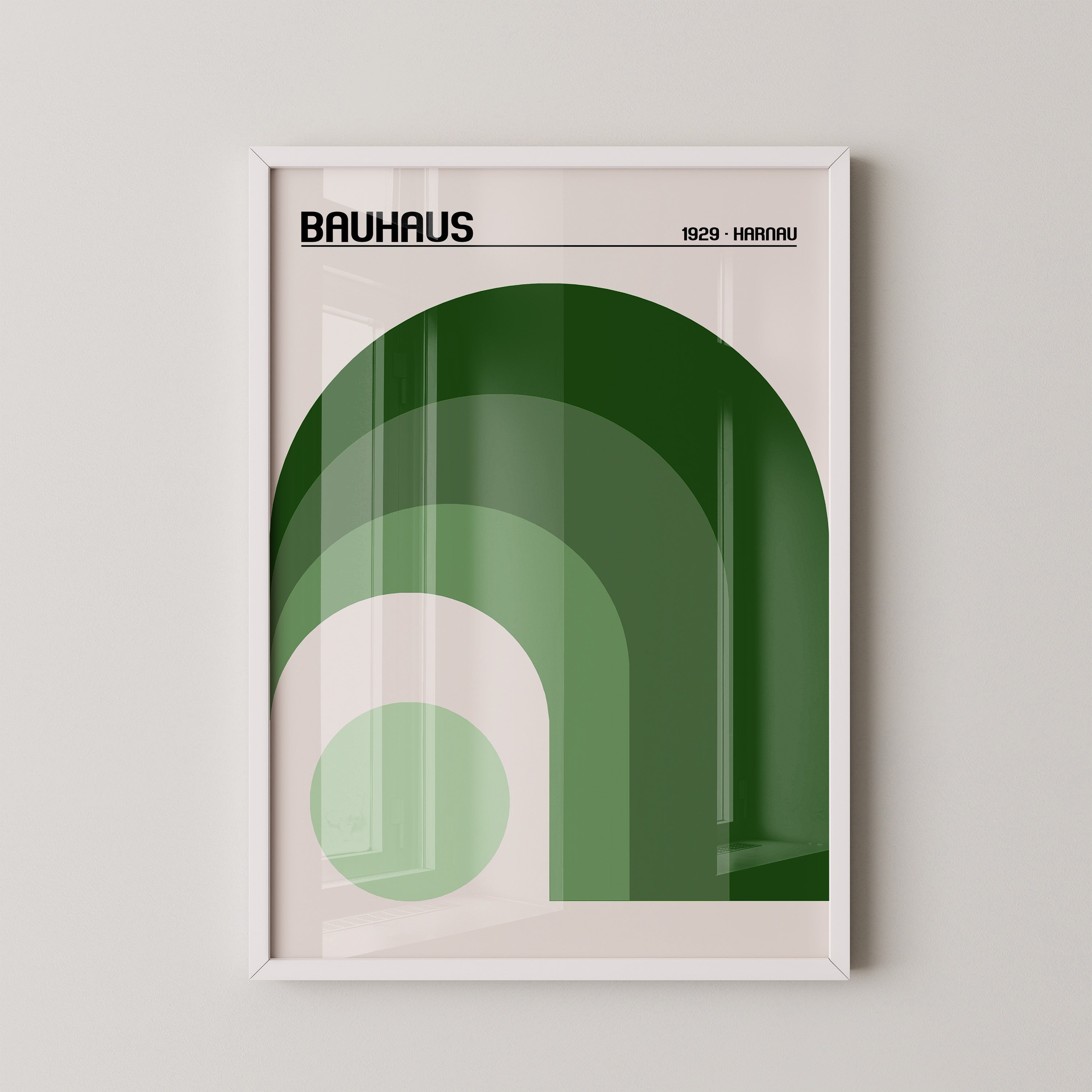 Grüne Bögen Geometrie Minimalistisch