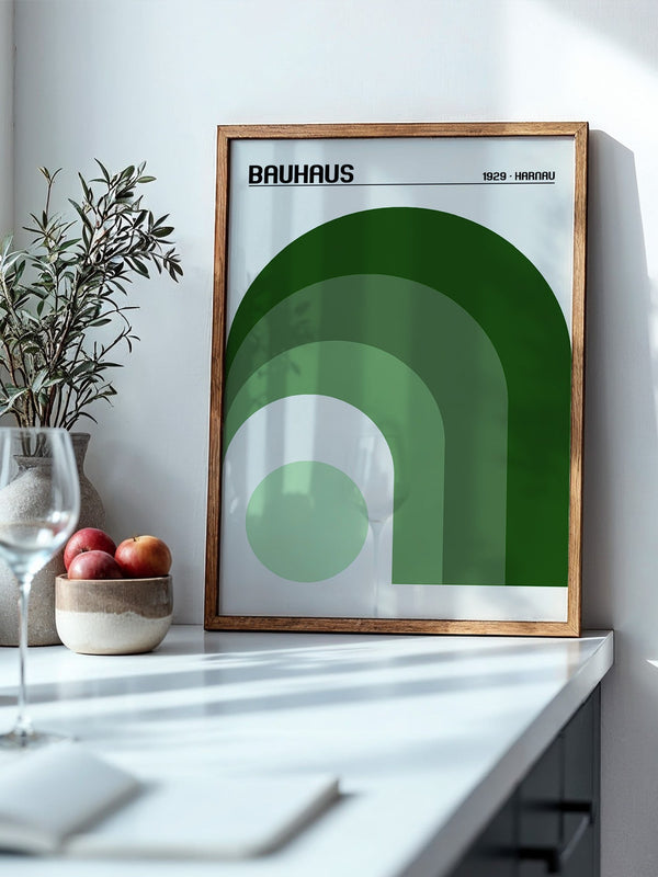 Grüne Bögen Geometrie Minimalistisch