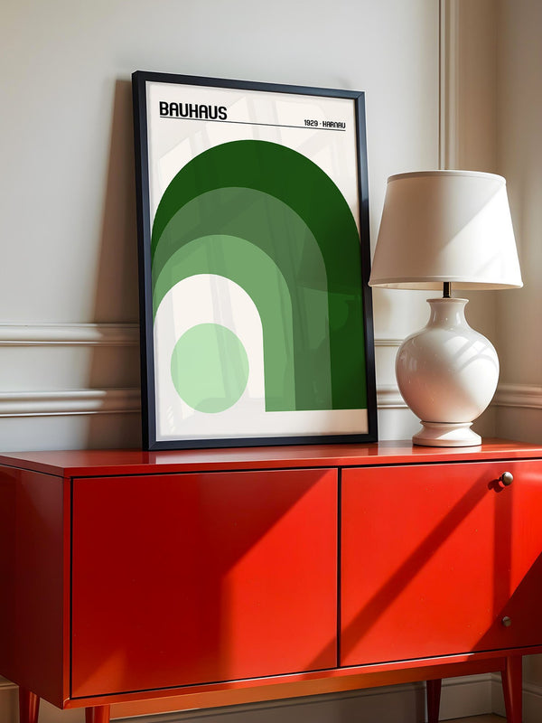 Grüne Bögen Geometrie Minimalistisch