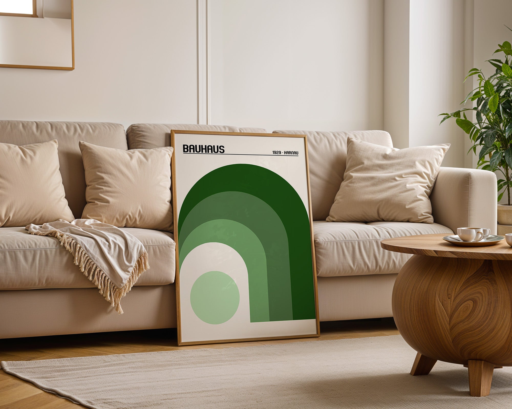 Grüne Bögen Geometrie Minimalistisch