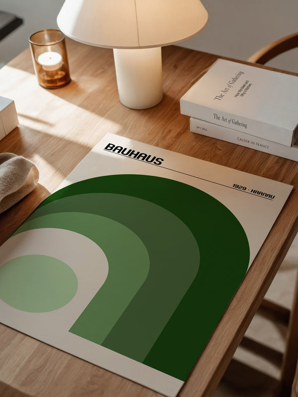 Grüne Bögen Geometrie Minimalistisch