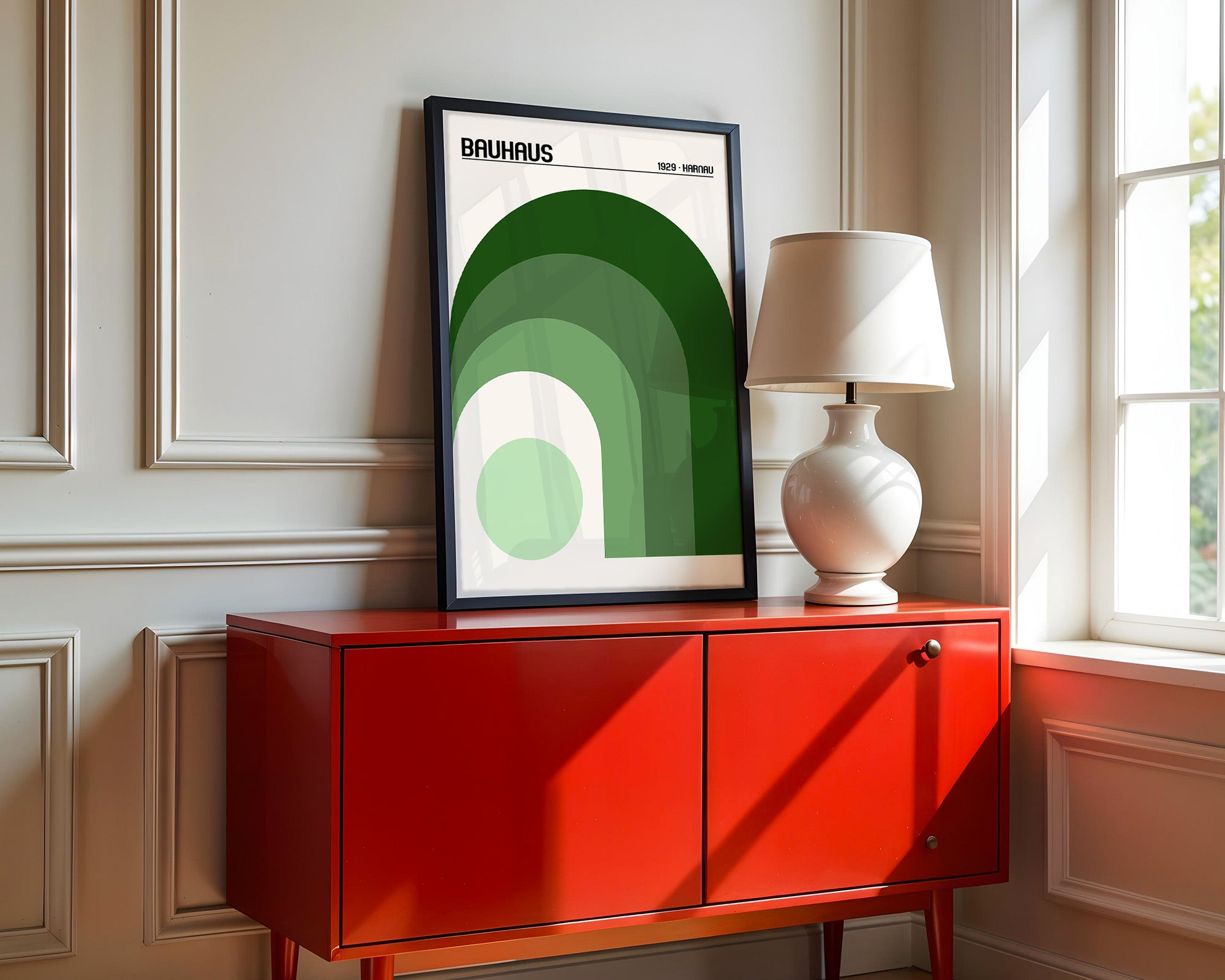 Grüne Bögen Geometrie Minimalistisch