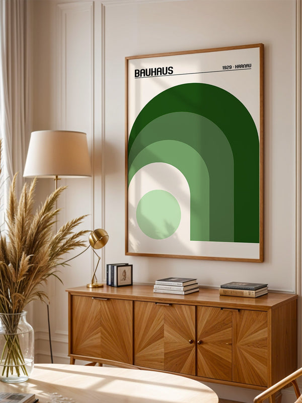 Grüne Bögen Geometrie Minimalistisch