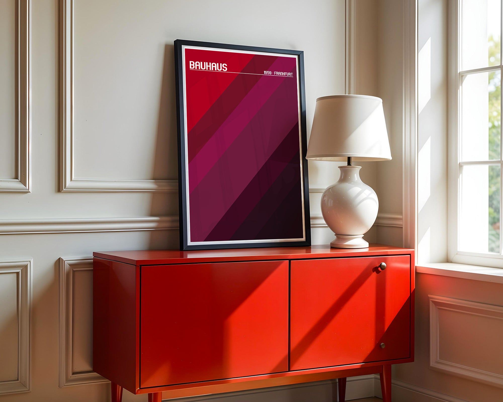 Bauhaus Streifen Rot Töne