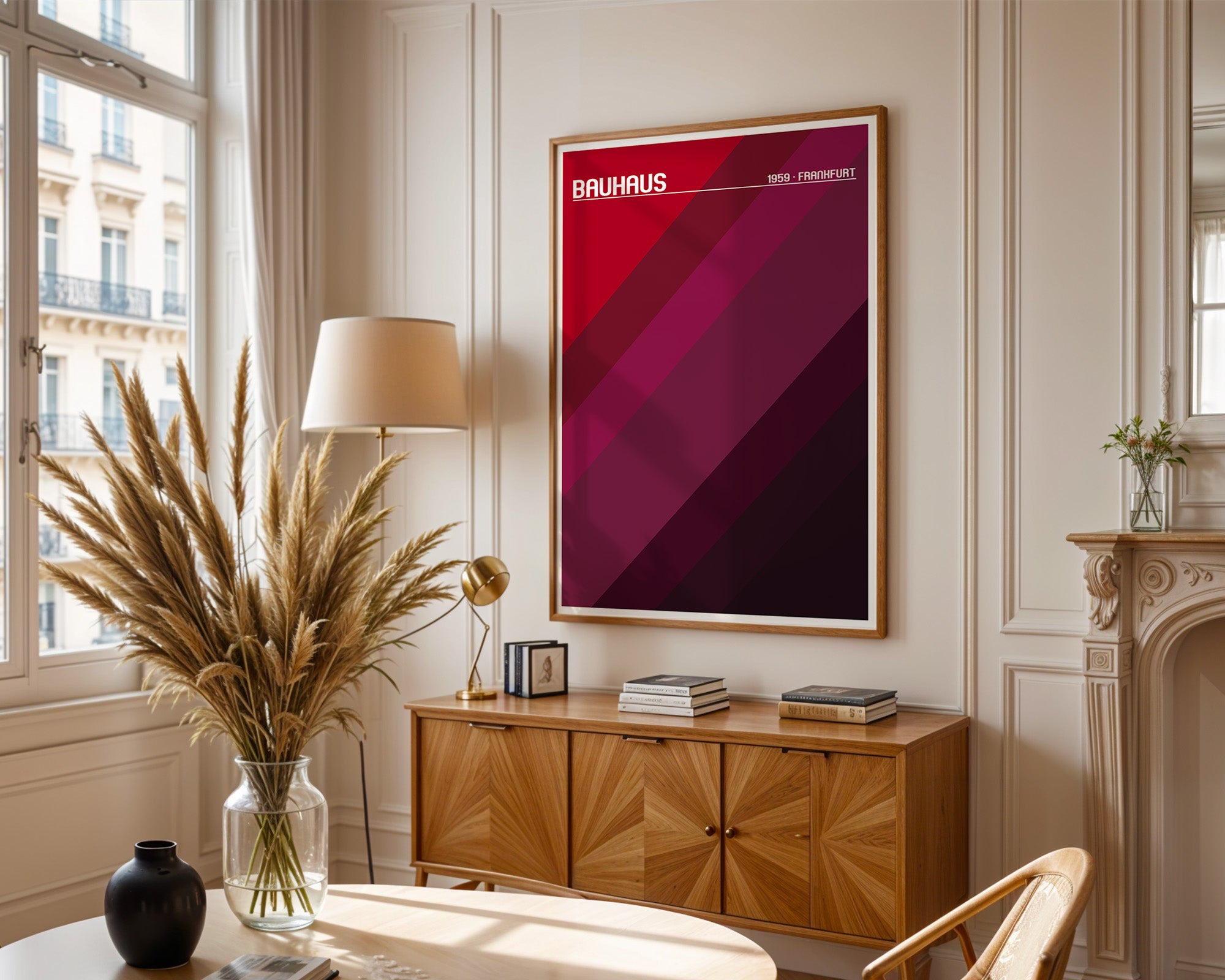 Bauhaus Streifen Rot Töne