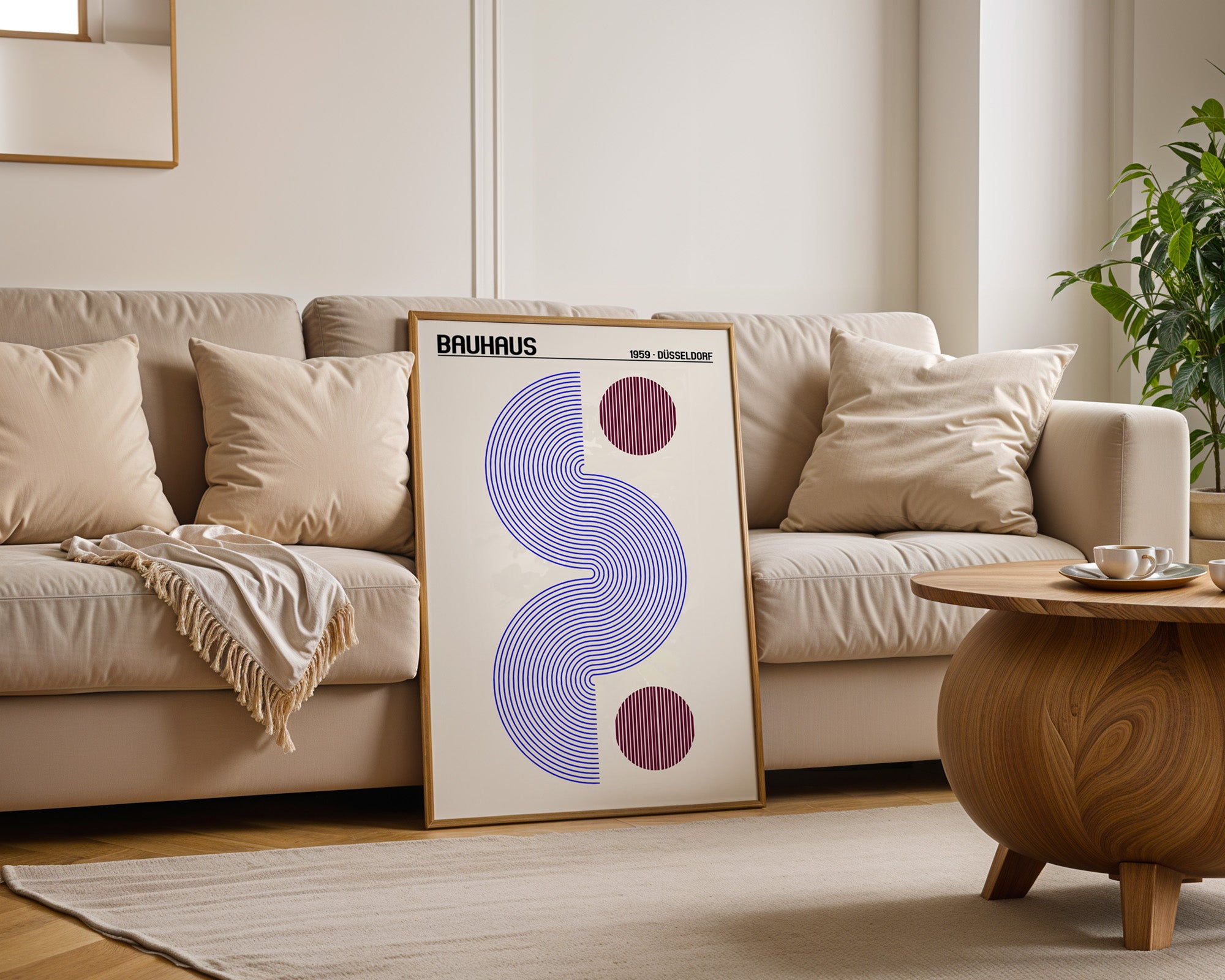 Bauhaus Linien blau minimalistisch