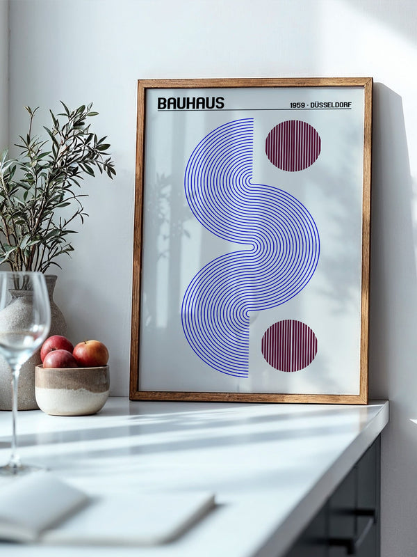 Bauhaus Linien blau minimalistisch