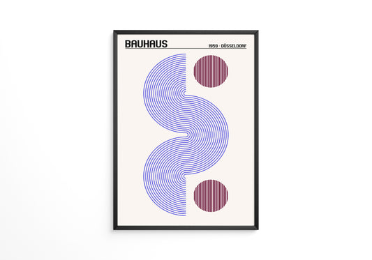 Bauhaus Linien blau minimalistisch