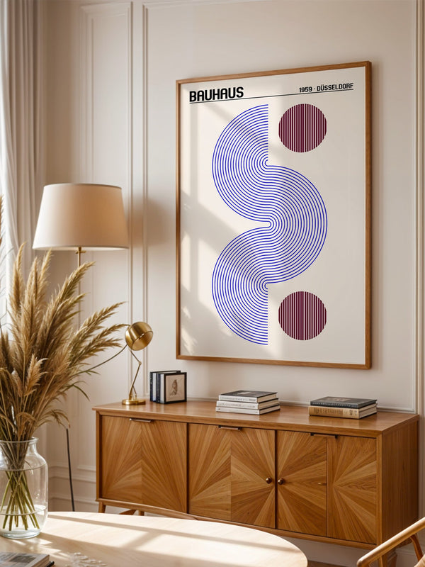 Bauhaus Linien blau minimalistisch