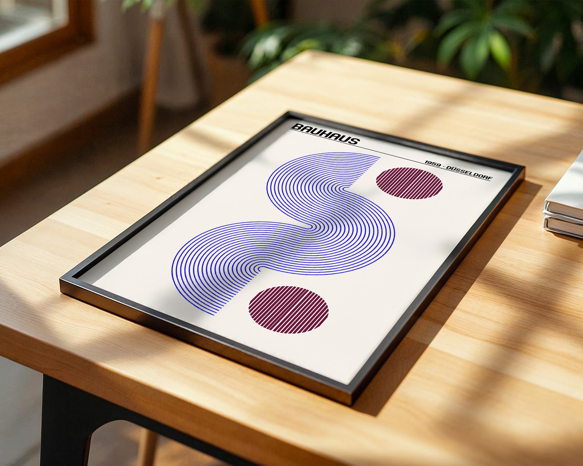 Bauhaus Linien blau minimalistisch