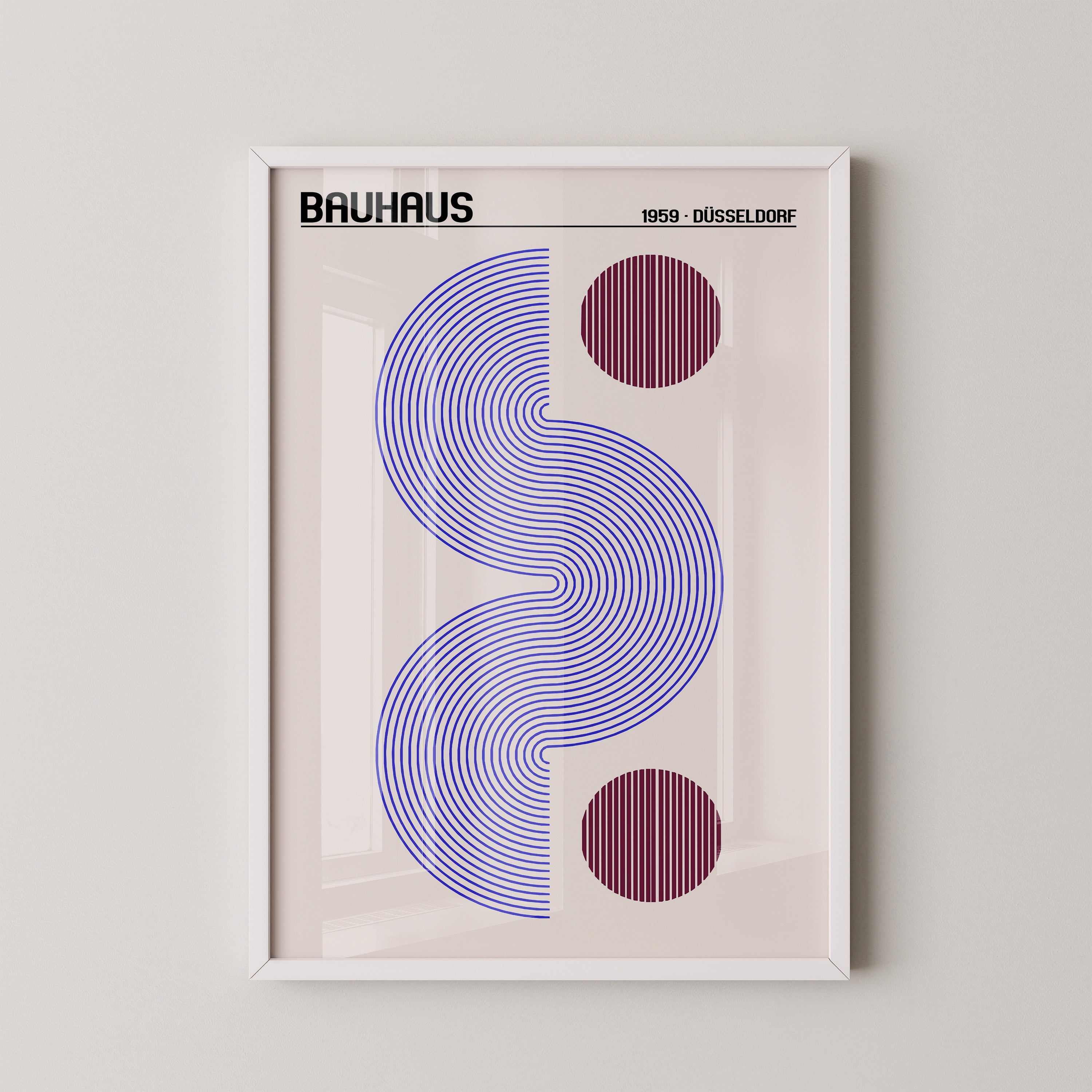 Bauhaus Linien blau minimalistisch