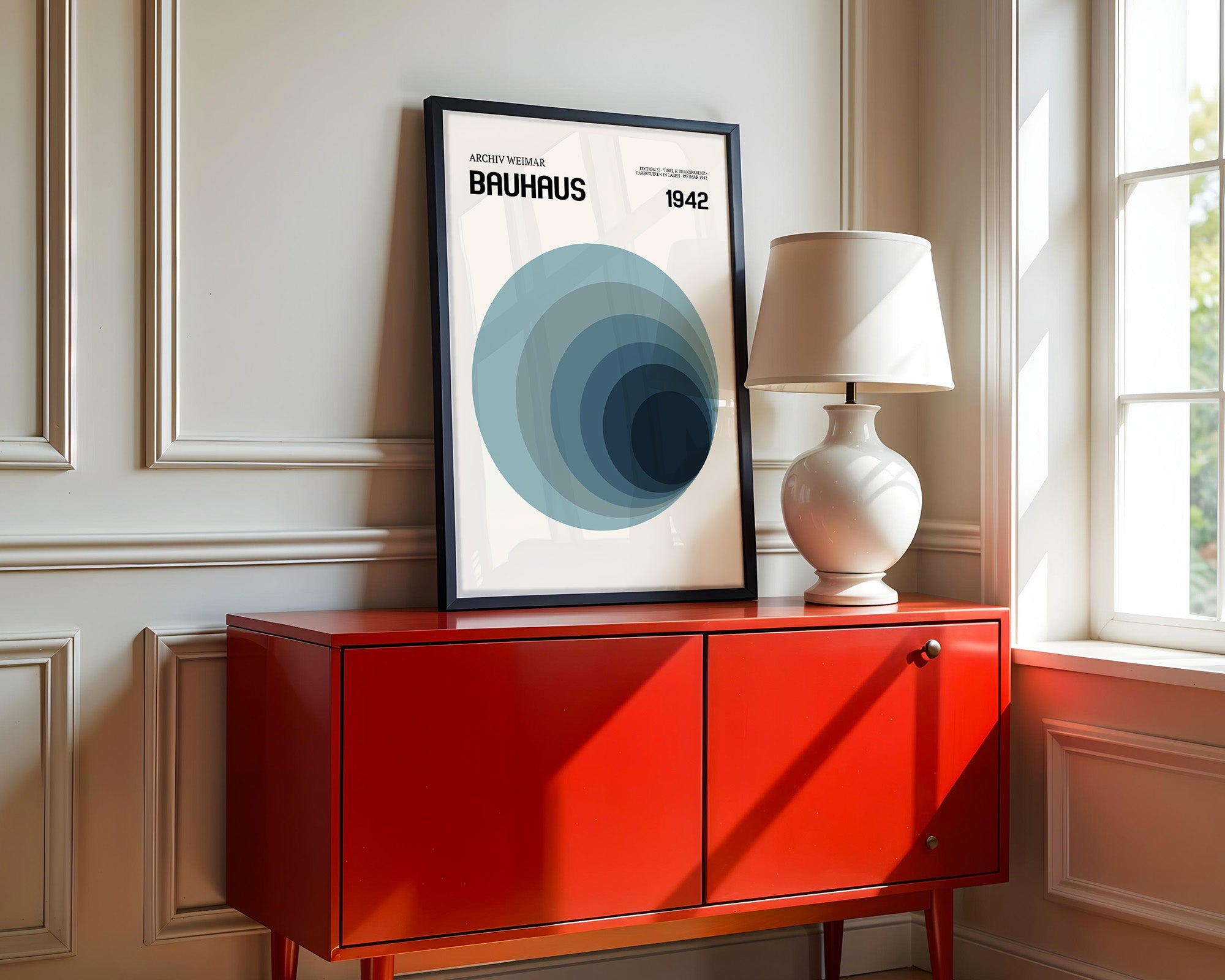 Bauhaus Kreise Blau Abstufung