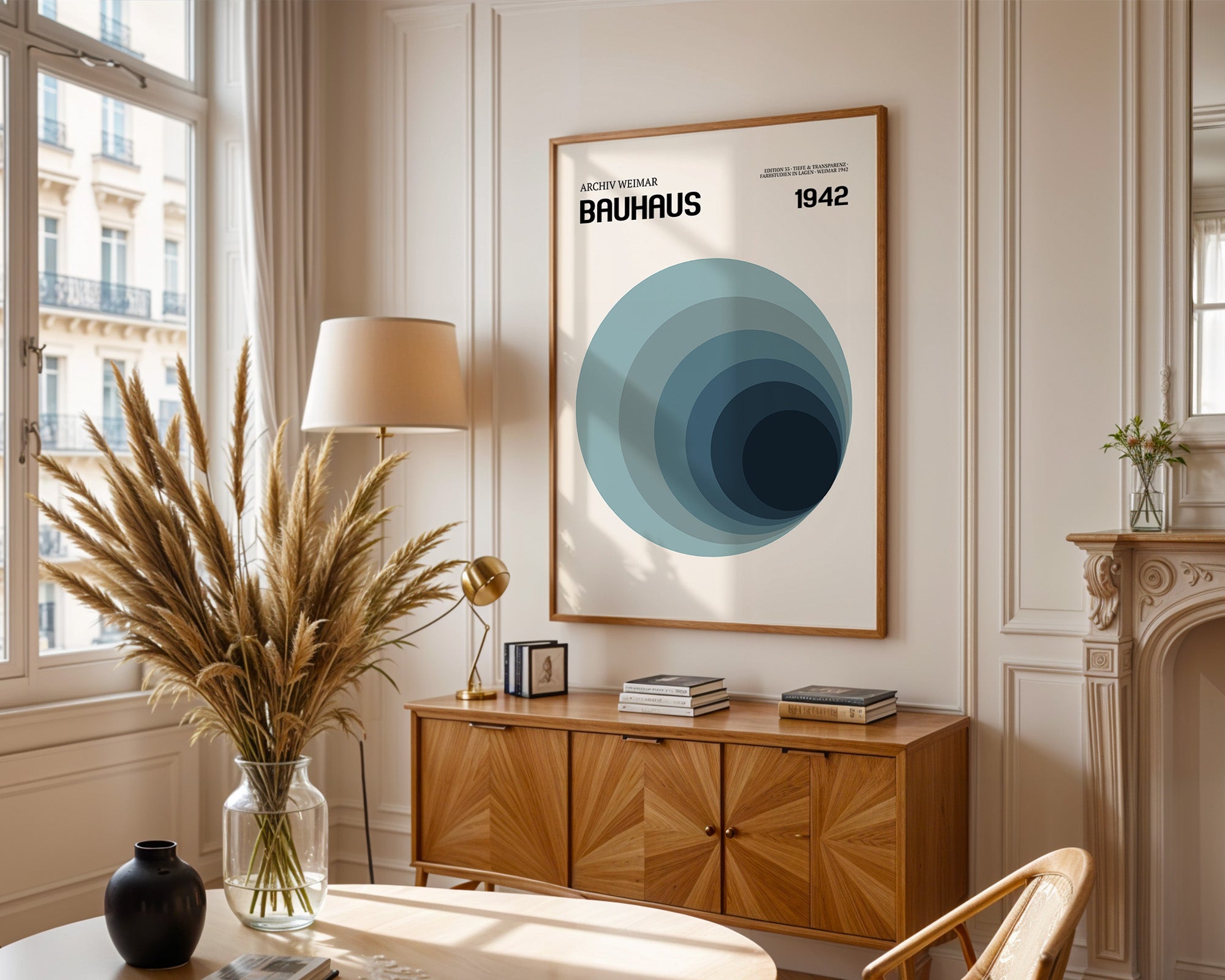 Bauhaus Kreise Blau Abstufung