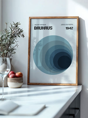 Bauhaus Kreise Blau Abstufung