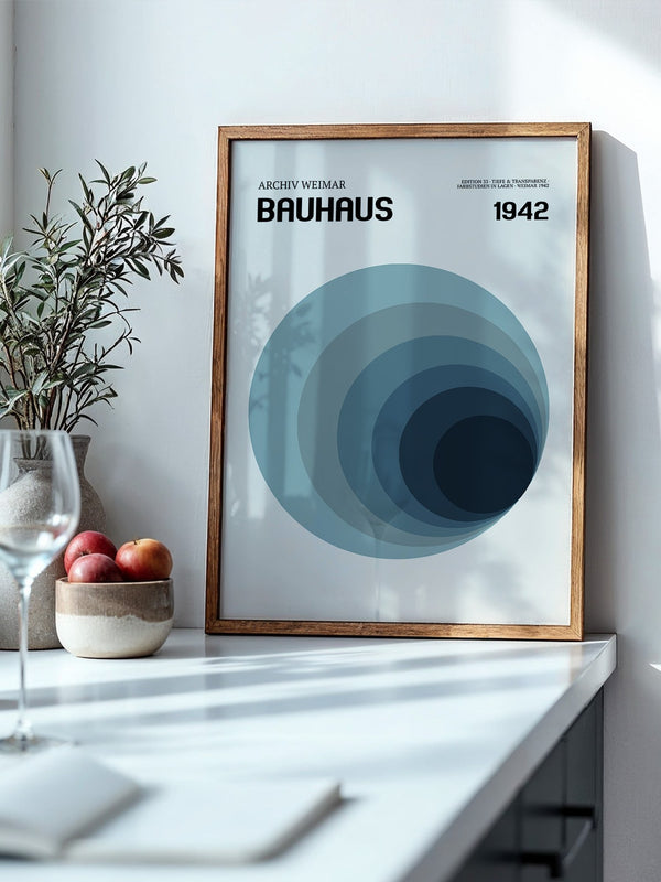 Bauhaus Kreise Blau Abstufung