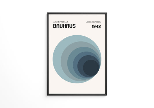 Bauhaus Kreise Blau Abstufung