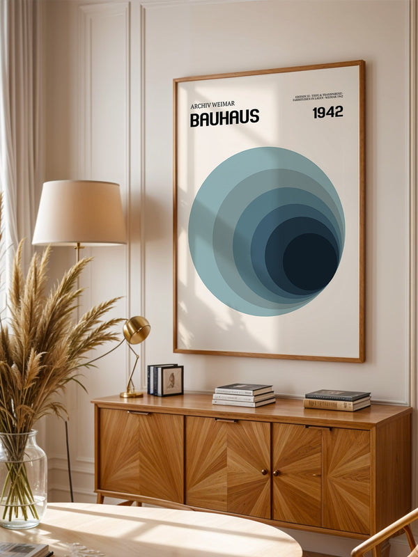 Bauhaus Kreise Blau Abstufung