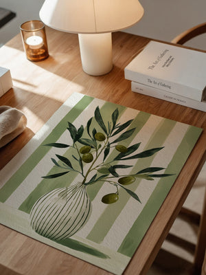 Olivenzweige Vase Streifenoptik