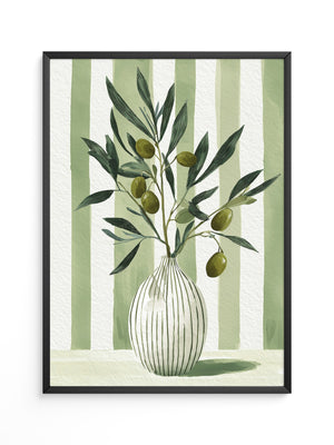 Olivenzweige Vase Streifenoptik