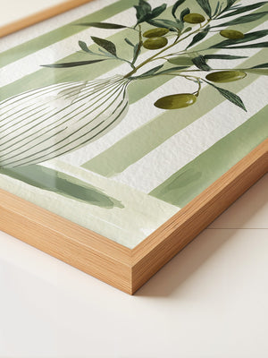 Olivenzweige Vase Streifenoptik