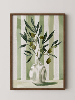 Olivenzweige Vase Streifenoptik