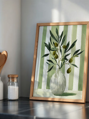 Olivenzweige Vase Streifenoptik