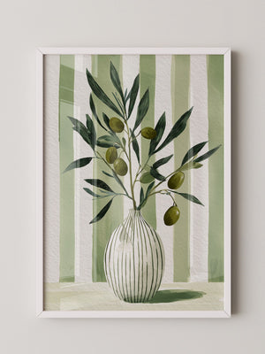Olivenzweige Vase Streifenoptik