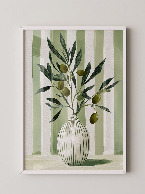 Olivenzweige Vase Streifenoptik