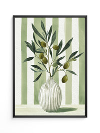 Olivenzweige Vase Streifenoptik