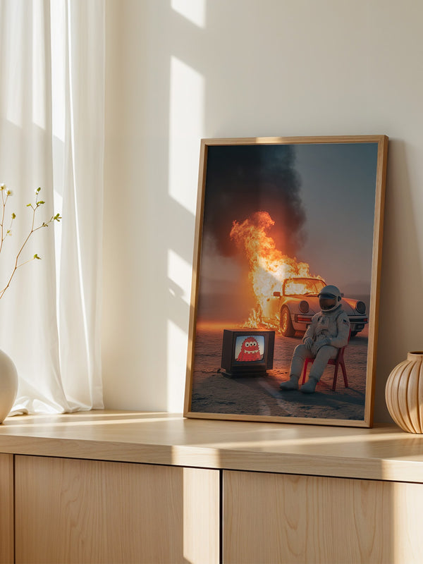 Astronaut Feuer Abenteuer Retro-TV