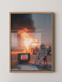 Astronaut Feuer Abenteuer Retro-TV
