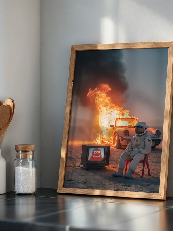 Astronaut Feuer Abenteuer Retro-TV