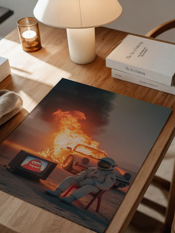 Astronaut Feuer Abenteuer Retro-TV