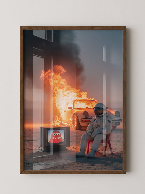 Astronaut Feuer Abenteuer Retro-TV