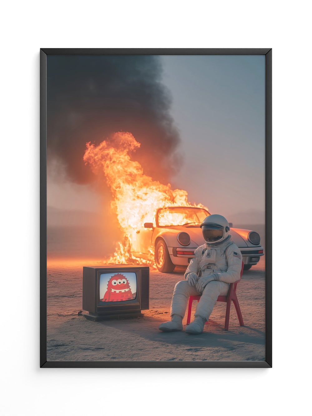 Astronaut Feuer Abenteuer Retro-TV