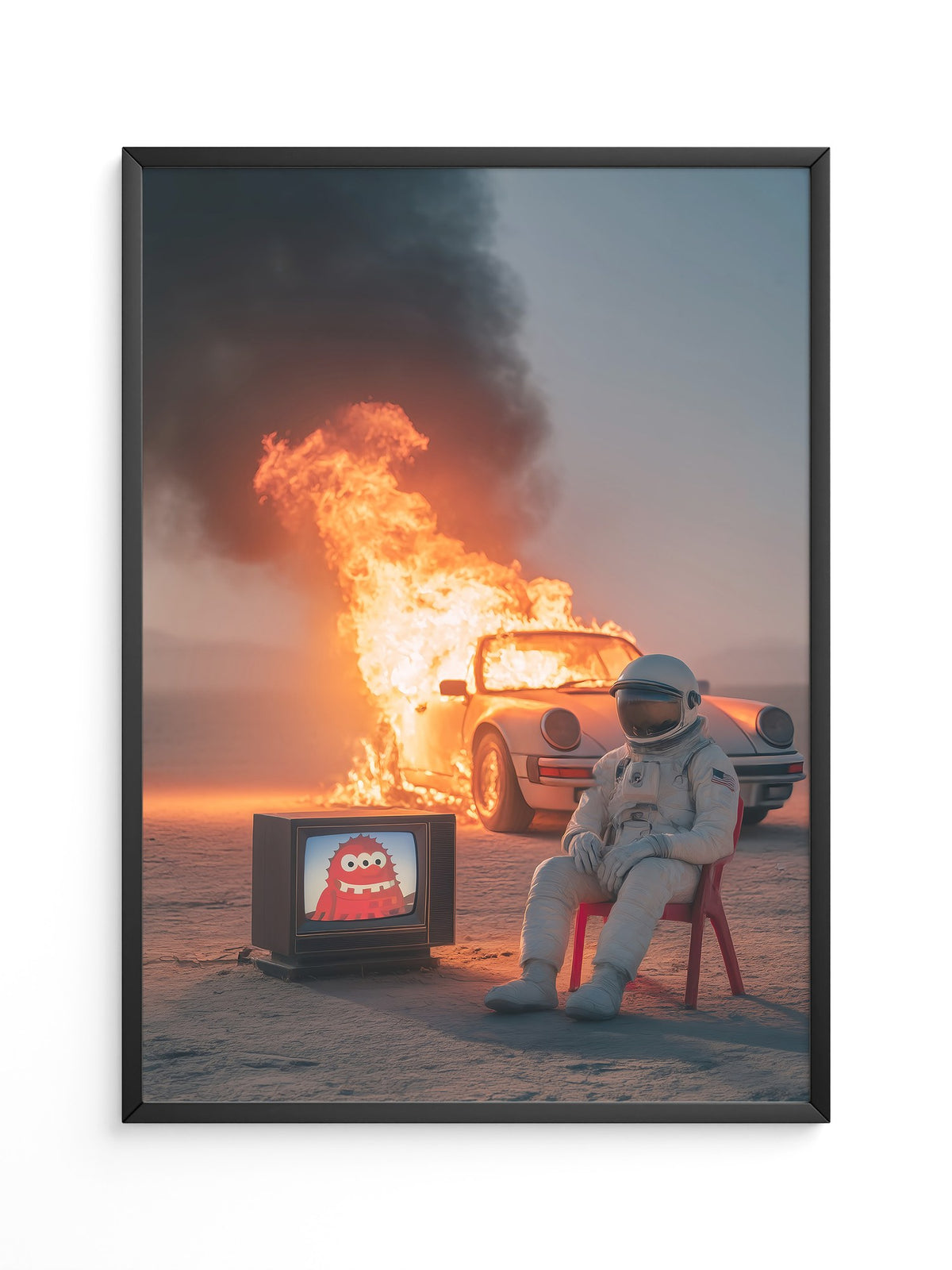 Astronaut Feuer Abenteuer Retro-TV