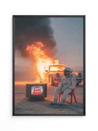 Astronaut Feuer Abenteuer Retro-TV