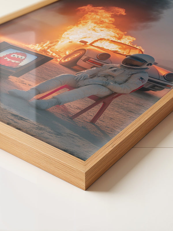 Astronaut Feuer Abenteuer Retro-TV